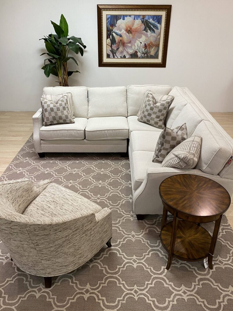 A gray rug with white patterns